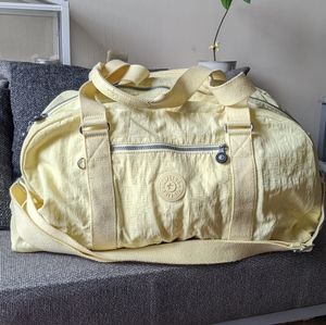 Cute Kipling Light Yellow Duffle Travel Bag